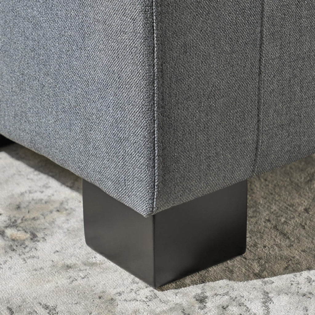 Christopher Knight Home Guernsey Fabric Storage Ottoman, Charcoal 20x50.25x16.75 inches
