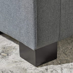 Christopher Knight Home Guernsey Fabric Storage Ottoman, Charcoal 20x50.25x16.75 inches