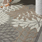 Nourison Home Aloha Indoor/Outdoor Floral Natural 5'3" x 7'5" Area Rug (5' x 8'), 5'3"X7'5",