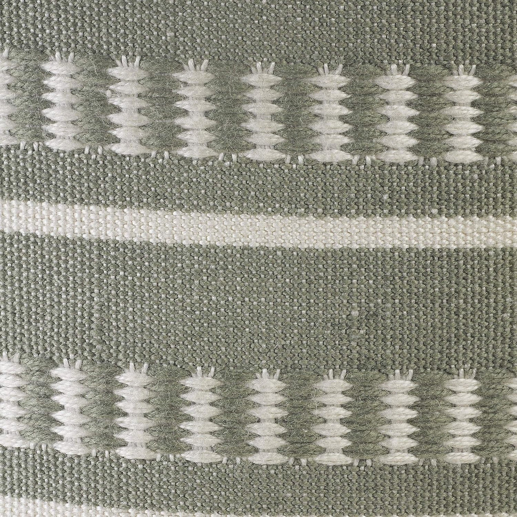 LR Home Dash and Stripe Geometric Indoor Outdoor Pouf, Green/White, 20" x 20" x 20"