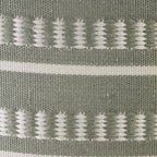 LR Home Dash and Stripe Geometric Indoor Outdoor Pouf, Green/White, 20" x 20" x 20"