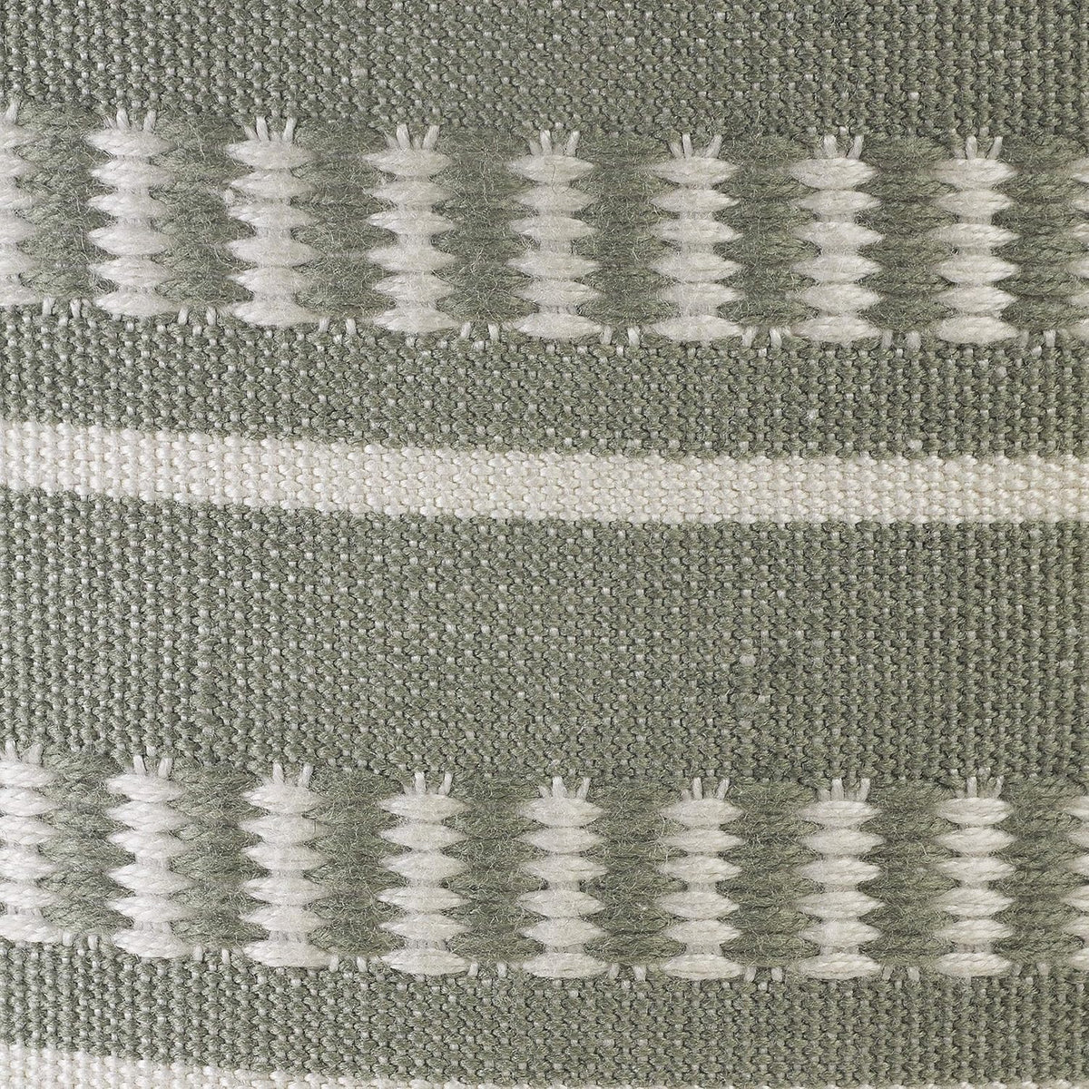 LR Home Dash and Stripe Geometric Indoor Outdoor Pouf, Green/White, 20" x 20" x 20"