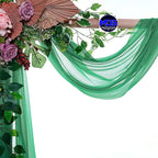 MDS Halloween Chiffon Draping Fabric - 1 Panel, 30" Wide x 100ft Long - Sheer Spooky Arbor & Canopy Drapery for Haunted House Backdrops, Party Ceilings, DIY Costumes & Themed Events - Emerald Green