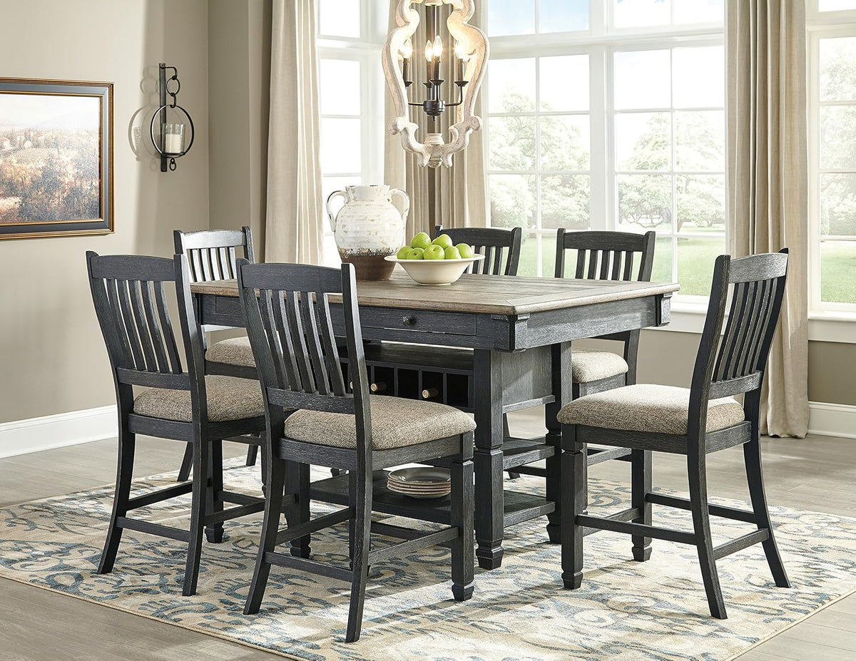 Signature Design by Ashley Counter Height Table with Storage, Farmhouse