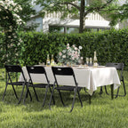 10 Pack Black Plastic Folding Chairs, Lightweight Foldable Chair with 350lbs Capacity, Portable Seat with Sturdy Steel Frame for Indoor & Outdoor Use