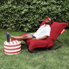 Fatboy Point Outdoor Pouf Ottoman, Dark Ocean