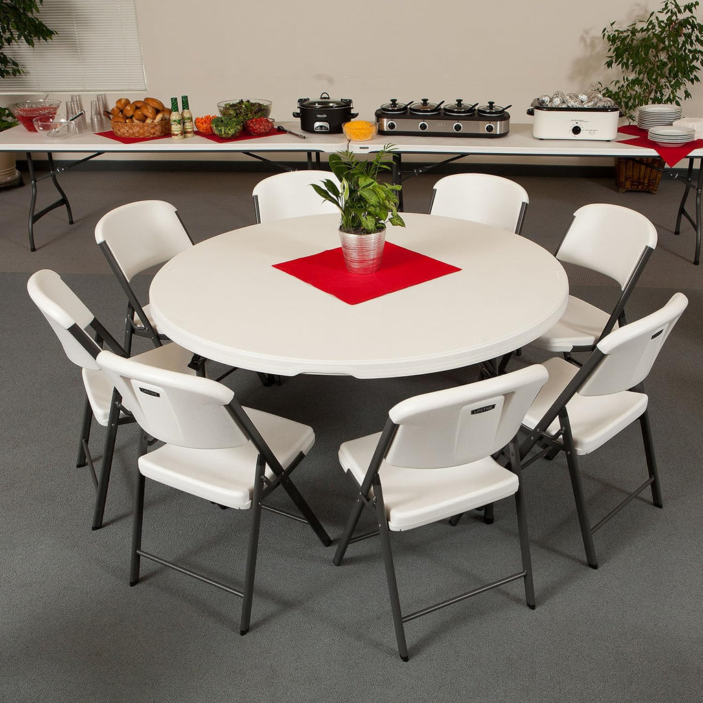 LIFETIME 480301 Commercial Round Folding Table (4 Pack), 5', White