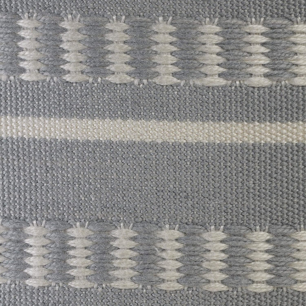 LR Home Dash and Stripe Geometric Indoor Outdoor Pouf, Blue/White, 20" x 20" x 20"