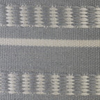 LR Home Dash and Stripe Geometric Indoor Outdoor Pouf, Blue/White, 20" x 20" x 20"