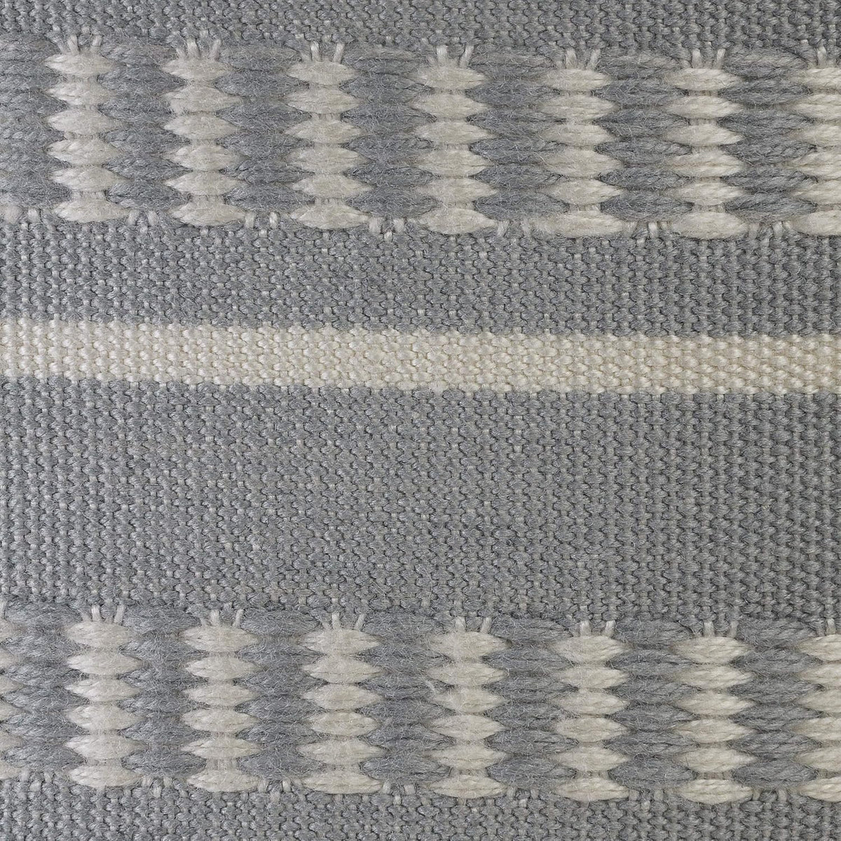 LR Home Dash and Stripe Geometric Indoor Outdoor Pouf, Blue/White, 20" x 20" x 20"
