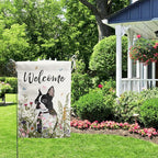 Spring Summer Garden Flag Floral Boston Terrier Yard Flag Flower Dog Garden Flags for Outside Small Outdoor Welcome Flags 12x18 Double Sided