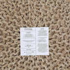 · REDEARTH · Round Pouf Ottoman - Hand Knitted Boho Poof - Beige Ivory