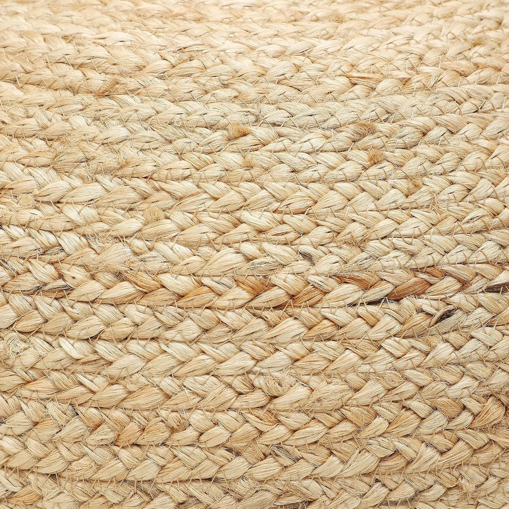 · REDEARTH · Jute Pouf Ottoman - Circular Boho Foot Stool - Jute Natural | Jute, 19.5"x19.5"x14"; Braided Pouffe Accent Sitting, Doubles as Foot Rest for Living Room, Patio, Outdoor, Bedroom