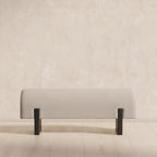 Maven Lane Juno Modern Wooden Upholstered Bench, Padded Seat for Kitchin Dining Room Table, Entryway Accent, or Window Seating in Refined Black Finish