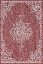 Unique Loom Outdoor Traditional Collection Area Rug - Antique (6' 1" x 9' Rectangle, Rust Red/ Gray)