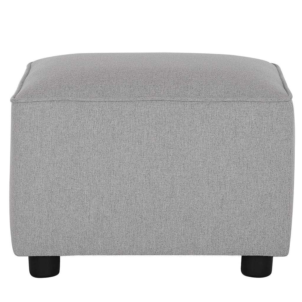 Evolur Holland Upholstered Ottoman in Light Grey, Foot Rest Stool for Nursing Moms, Tool-Free Assembly, Made for Every Décor