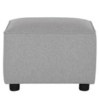 Evolur Holland Upholstered Ottoman in Light Grey, Foot Rest Stool for Nursing Moms, Tool-Free Assembly, Made for Every Décor