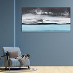 Abstract Wall Art Black White and Blue Canvas Art Wall Decor Modern Art Wall Decor Painting Framed Artwork Abstract Canvas Wall Art for Living Room Bedroom Office 24"x48"