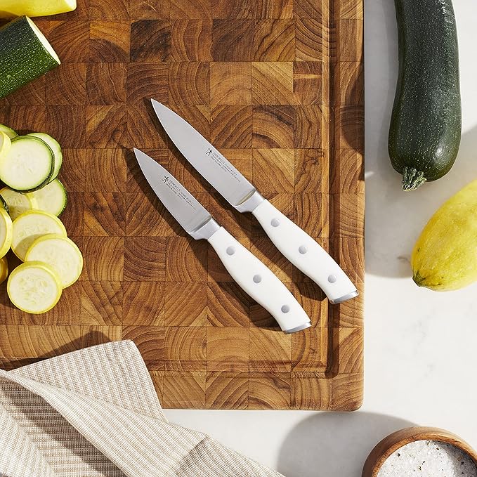 HENCKELS Forged Accent Razor-Sharp 2-pc Paring Knife Set, White Handle, German Engineered Informed by 100+ Years of Mastery