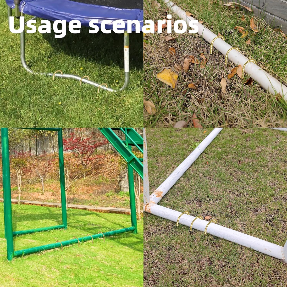 20 Pack 12 Inch Rebar Stakes Anti-Rust Galvanized Steel J Shape Hook Strong Ground Anchors for Tents, Position Kits, Fences, Trampolines Landscape Fabric for Farm Garden