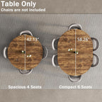 42"-58" Extendable Oval Dining Table for 4-6, Kitchen Round Table with Hidden Leaves & Storage Shelf, Space Saving Modern Design with Sturdy Metal Legs for Kitchen, Dining Room & Small Apartments