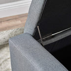 Christopher Knight Home Guernsey Fabric Storage Ottoman, Charcoal 20x50.25x16.75 inches