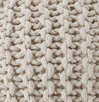 · REDEARTH · Round Pouf Ottoman - Hand Knitted Boho Poof Footrest - Ivory