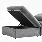 JACH L-Shaped Cloud Sectional Sofa for Living Room, Modular Convertible Sofa, Modern Comfy Couch, Covers Removable, Ottomans with Storage, Cloud Couch Furniture for Living Room Apartment (Grey)