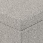 SIMPLIHOME Avalon 54" Wide Linen Look Fabric Storage Ottoman in Cloud Grey | Contemporary lift-top ottoman with high-density foam; rectangle storage bench or coffee table for living room or entryway.
