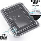 Igluu Meal Prep Containers [30 pack] 1 Compartment with Airtight Lids - Plastic Food Storage Bento Box - BPA Free - Reusable Lunch Boxes - Microwavable, Freezer and Dishwasher Safe (28 oz)