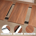Einhomn Extendable Dining Table for 4-6, 63" Modern Kitchen Table, Farmhouse Dining Room Tables for Dining, Kitchen, Office, Living Room, Rectangular Wooden Tables, Space Saving (Walnut)