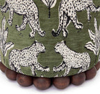 Tov Furniture Dex Olive Green Leopard Jacquard Ottoman