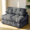 MAXYOYO Folding Sofa Bed, Convertible Chair Bed with Pillow | Foldable Couch with Back Support, Portable Fold Out Chair Comfy Floor Sofa for Living Room Bedroom, Dark Grey, Double