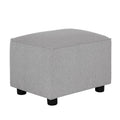 Evolur Holland Upholstered Ottoman in Light Grey, Foot Rest Stool for Nursing Moms, Tool-Free Assembly, Made for Every Décor