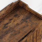 Garvee Storage Chest, Wooden Storage Bench with Safety Hinge, Flip Top Blanket Chest Trunks, Supports 350 Lb, for Entryway, Living Room, Bedroom (Rustic Brown, 24.8" L x 14" W x 22" H)