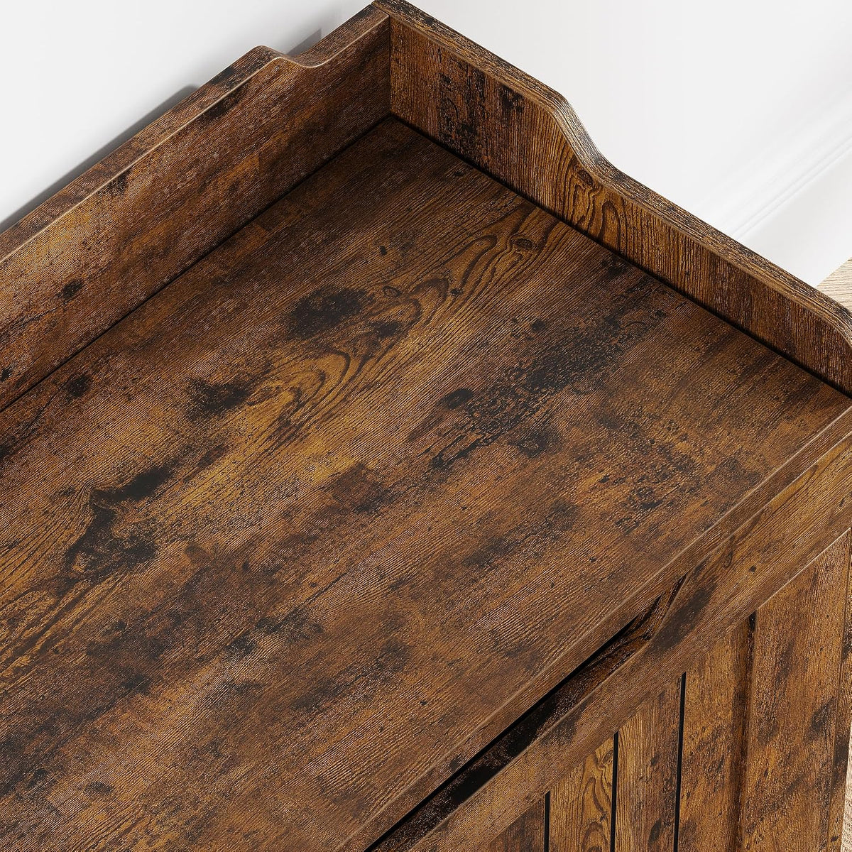 Garvee Storage Chest, Wooden Storage Bench with Safety Hinge, Flip Top Blanket Chest Trunks, Supports 350 Lb, for Entryway, Living Room, Bedroom (Rustic Brown, 24.8" L x 14" W x 22" H)