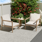 Elountik Acacia Wood Patio Club Chair Set of 2 with Cushions, Outdoor Armchairs for Patio Seating, Light Teak
