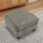 HAOMARKETS Corduroy Sofa Set, Upholstered Ottoman Footrest, Modern Living Room Furniture Sets,Green