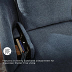 Signature Design by Ashley Modmax Swivel Glider Recliner, Hidden Storage & Washable Bolsters, Next-Gen Nuvella Performance Fabric, Modern Chair for Living Room or Office, Ink Blue
