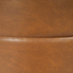 Spatial Order Upholstered Faux Leather Round Ottoman (No Lid, Seat Only) | Spatial Order Home Décor | Foot Rest Pouf – Camel Brown