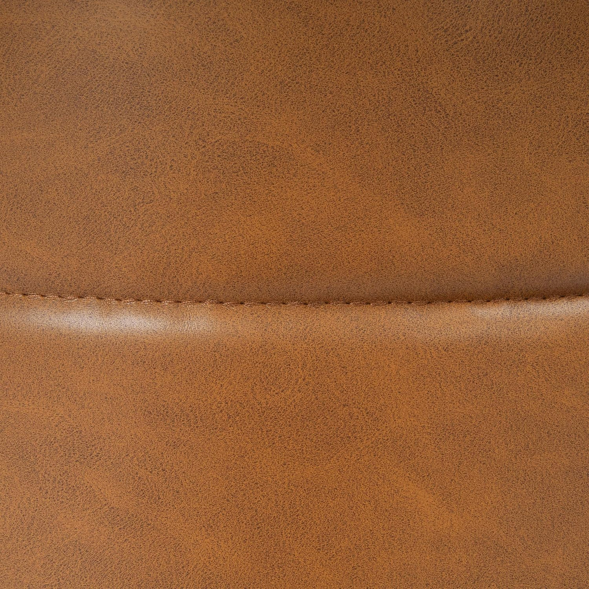 Spatial Order Upholstered Faux Leather Round Ottoman (No Lid, Seat Only) | Spatial Order Home Décor | Foot Rest Pouf – Camel Brown