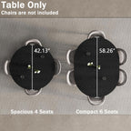 42"-58" Extendable Round Dining Table with Built-in Flip Leaf, Modern Oval Kitchen Table for 4-6, Space-Saving Small Room Furniture with Storage Shelf and X-Shaped Metal Base for Kitchen, Dining Room