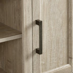 Crosley Furniture Camden Corner TV Stand for 65+ inch TVs, Entertainment Center with Storage Shelves, Frosted Oak
