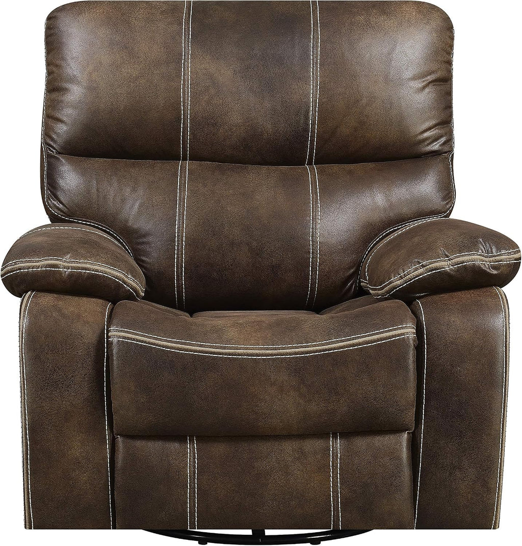 Wallace & Bay Hooper Swivel Recliner Glider, Dark Brown