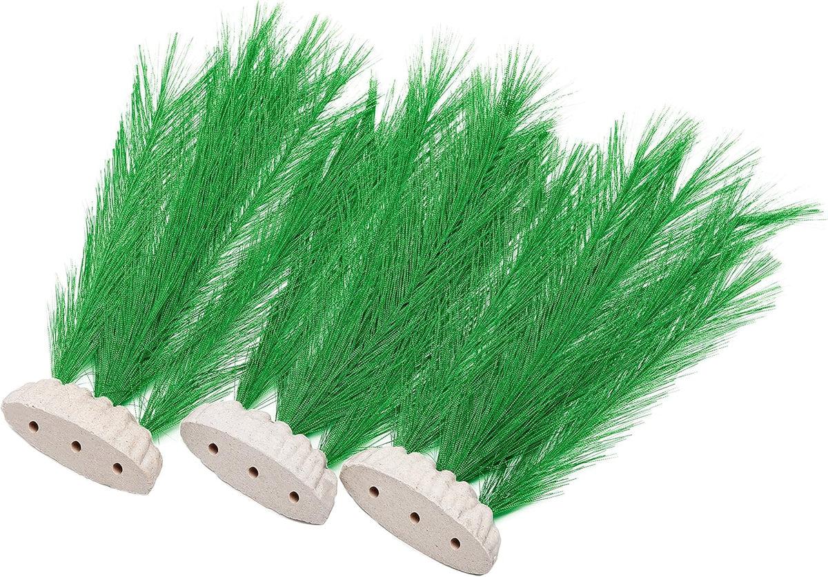 BEGONDIS 3Pcs Aquarium Decorations Fish Tank Artificial Green Water Plants Made of Silk Fabrics Plastic