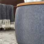 Round Ottoman, Ottoman with Storage, Coffee Table 2 in 1 Function, End Table for Living Room, Hallway, Bedroom (Dark Grey)