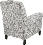 Madison Park Kirby Recliner Chair - Solid Wood, Plywood, Rolled Back Button Tufted Accent Armchair Modern Classic Style Family Room Sofa Furniture, Grey