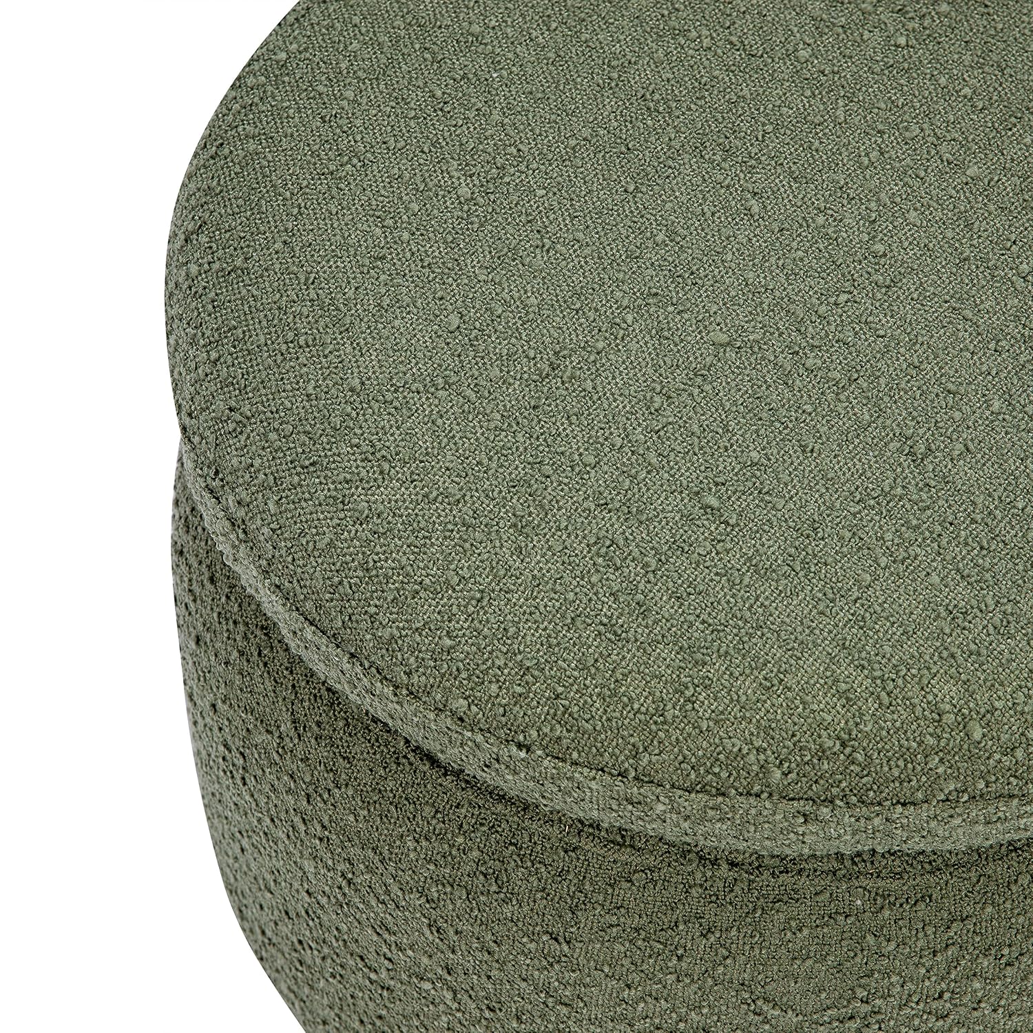 Enoki Storage Ottoman in Olive Boucle, Greenguard Gold Certified