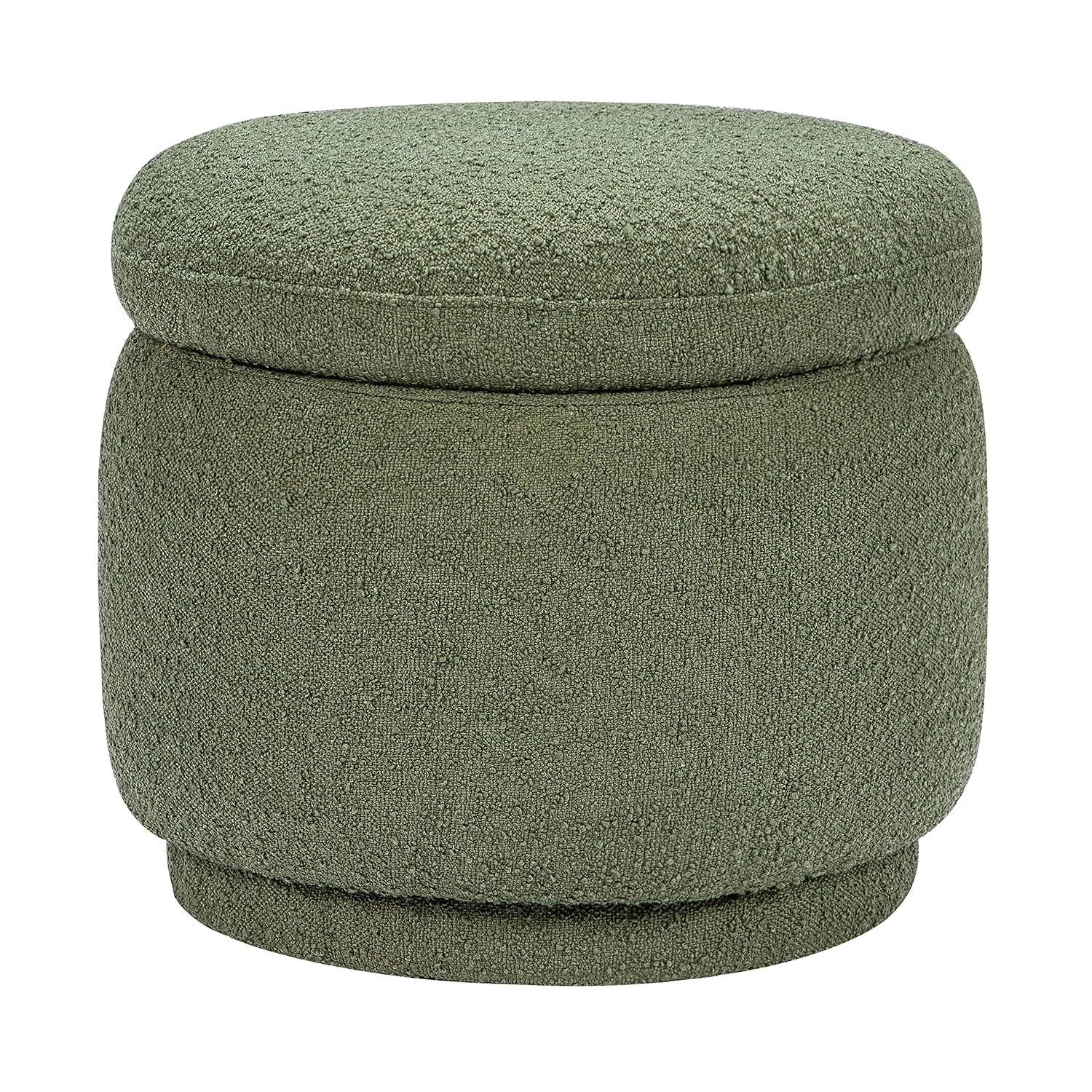 Enoki Storage Ottoman in Olive Boucle, Greenguard Gold Certified