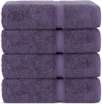 Chakir Turkish Linens | Hotel & Spa Quality 100% Cotton Premium Turkish Towels | Soft & Absorbent (4-Piece Bath Towels, Plum)